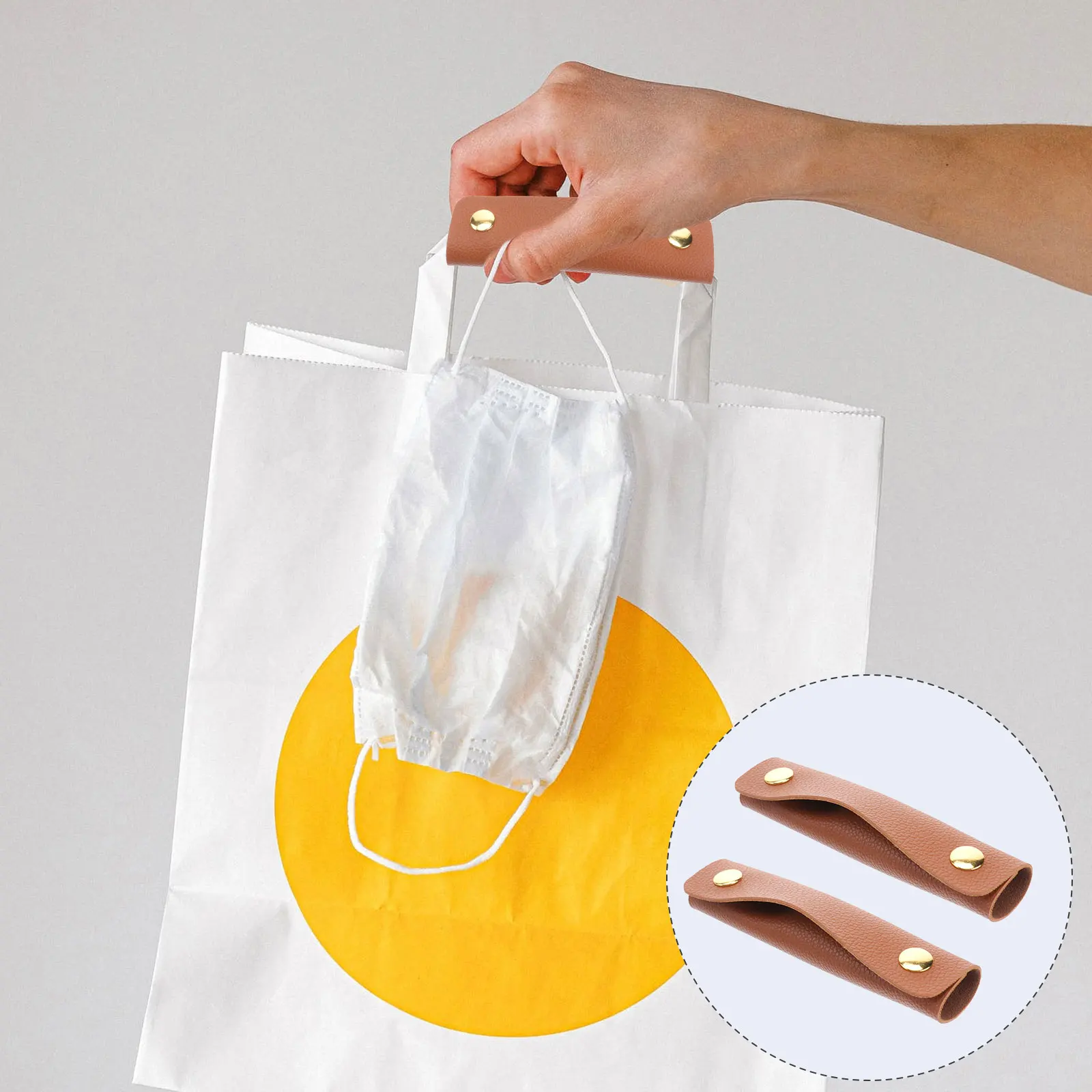 2 pcs Bag Handle Protector Luggage Hand Cover Grocery Carrier Brown Durable Safe Long Use Portable Lightweight