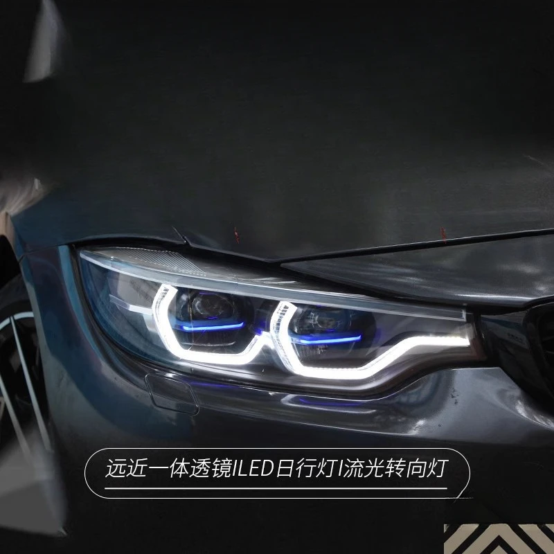 

Фара в сборе для BMW 4 серии (13-20) M4, модифицированная под GTS, со светодиодными ДХО и динамическим поворотником