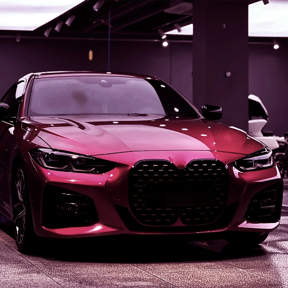 Ultra Gloss Ruby Purple Vinyl Wrap Film Car Sticker Bubble Free PET Auto DIY Decal Body Self Adhesive Sticker Car Accessories