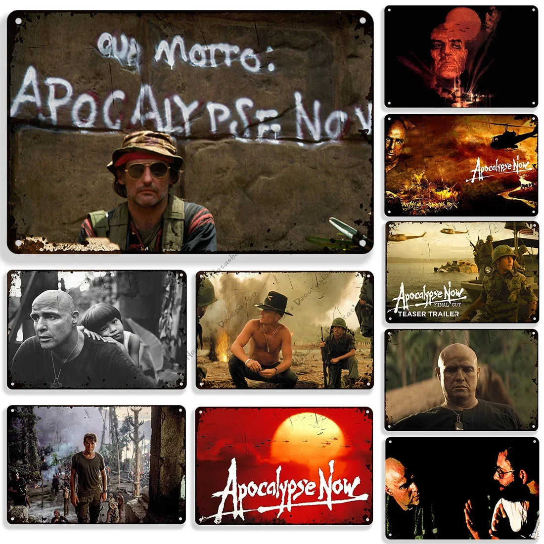 Classic Movie Retro Metal Sign Apocalypse Now Decorative Sign Metal Poster Cinema Theater Garage Cafe Bar Wall Industrial Decor