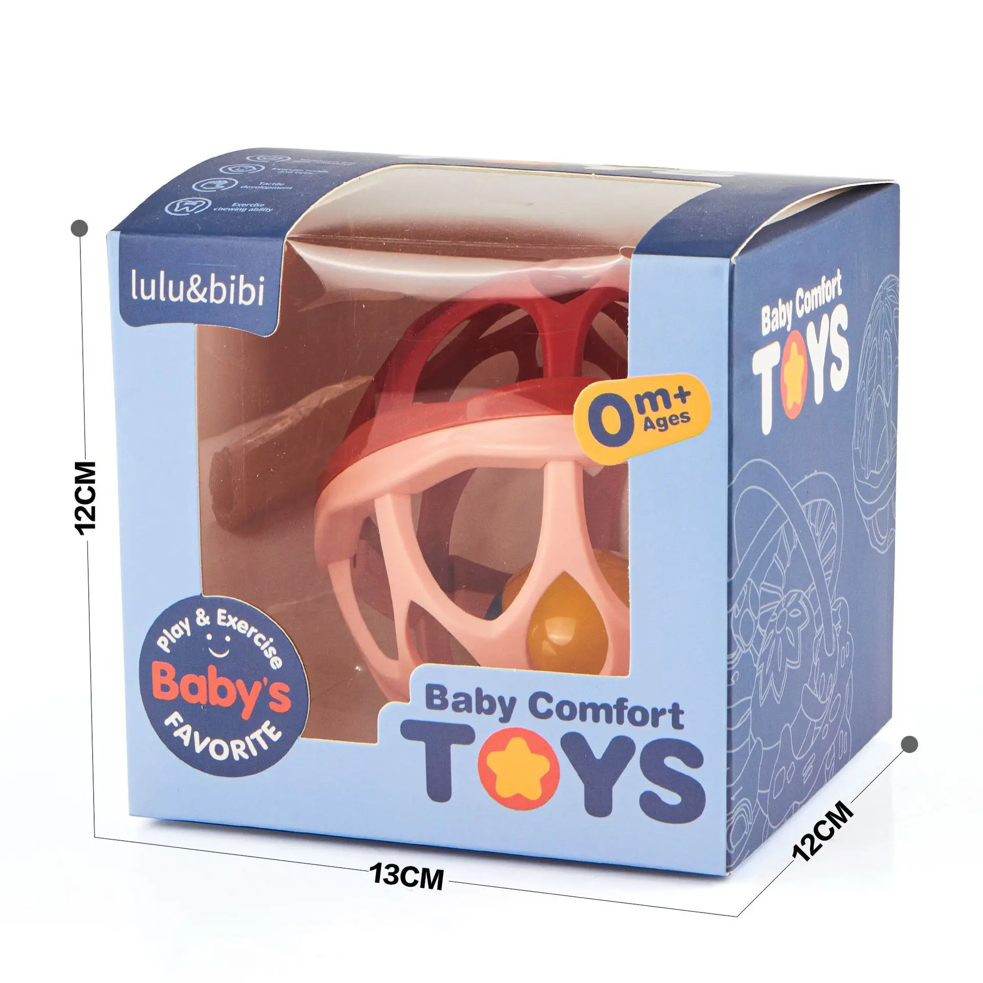 Cloche apaisante pour bébé de 0 à 3 ans, jouet en caoutchouc souple Double face, exercice de préhension éducatif pour bébé, hochet, balles de préhension à la main