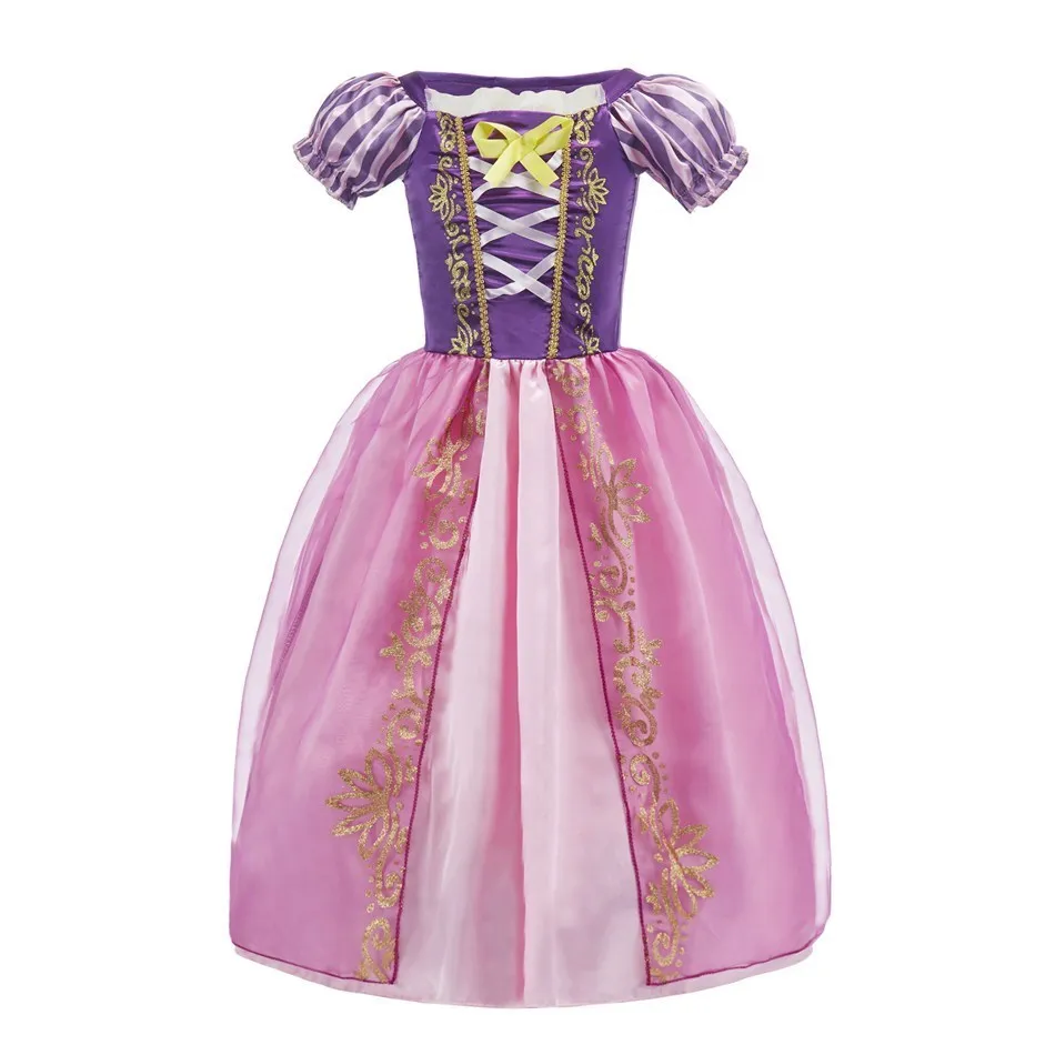 Kids Belle Costume Girl Halloween Princess Cosplay Party Dress Children Rapunzel Cinderella Anna Elsa Encanto Birthday Clothes