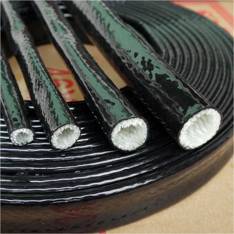 Silicone Fiberglass Tube High Temperature Resistant Resin Coated Glass Fiber Braided Fireproof Sleeve Fire Retardant Casing Pipe