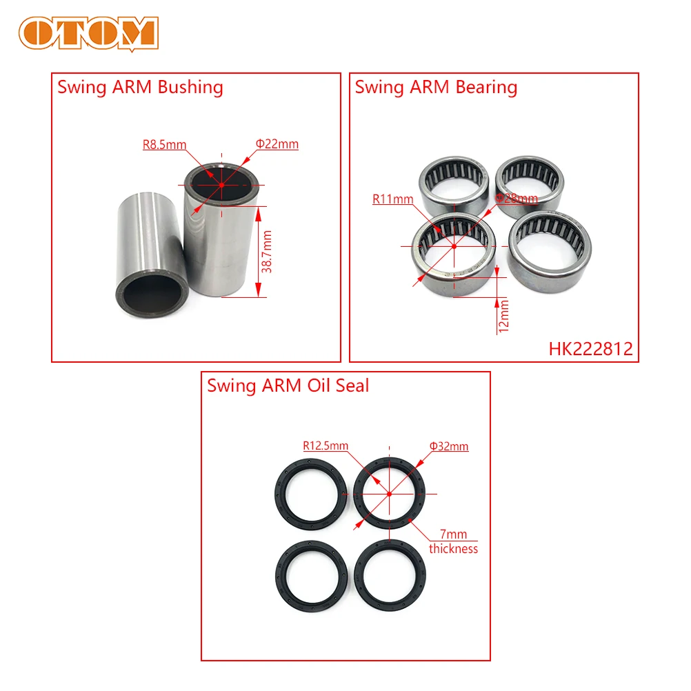 OTOM For HUSQVARNA HUSABERG Swing ARM Oil Seal Bearings Bushing FS FC TE TX FX 250 350 450 TE300i Motorcycle Repair Parts