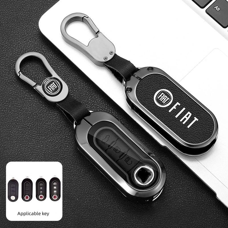 Suitable for Fiat 500C 500 500E 500L 500X 2011 2012 2013 zinc alloy high-end car key bag special car key cover shell key chain