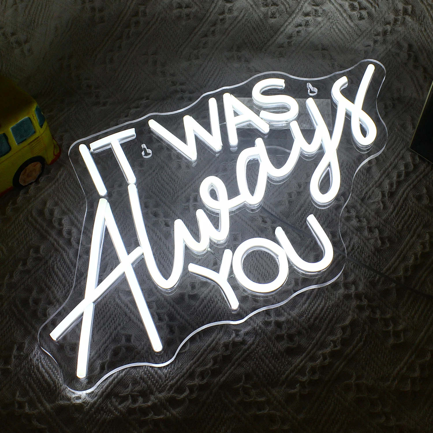 It Was Always You Neon Signs White Led Dimmable Neon Light for Wedding Party Anniversary Living Room Wall Decor Neon Sign