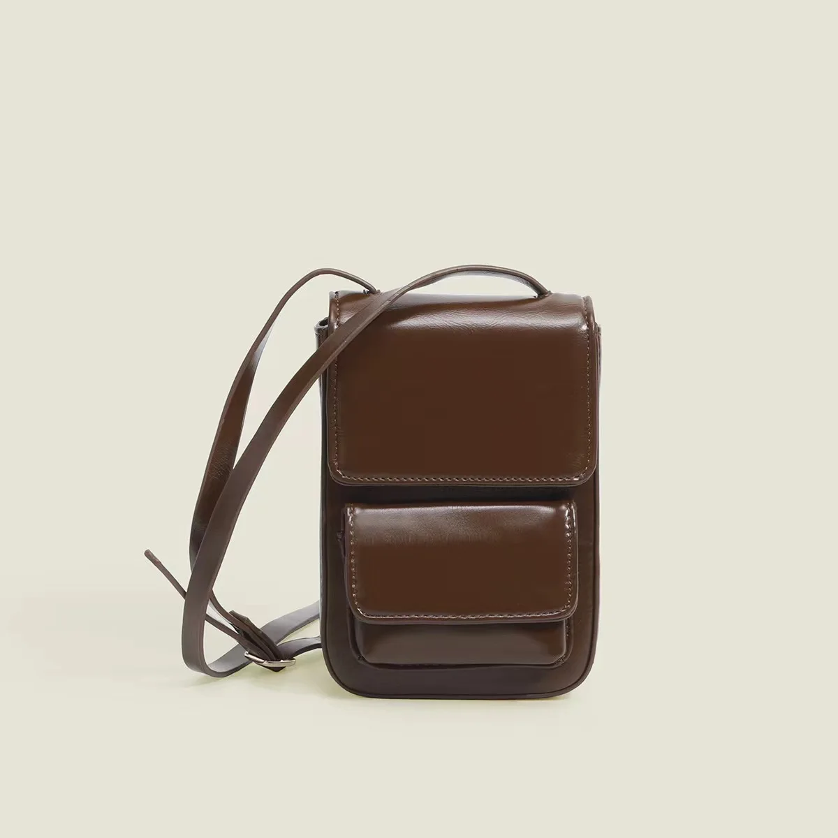 

New Niche Korean Simple Mobile Phone Bag Highend Fashion Small Square Bag Commuting Versatile Cross-body Bag Mini Bag Luxury Bag