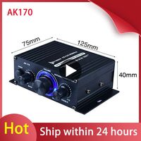 AK170 HIFI Digital Stereo Audio Power Amplifier 2 Channel 400W 12V FM Radio Mic Car Mini Sound Amplificador Board Home Theater