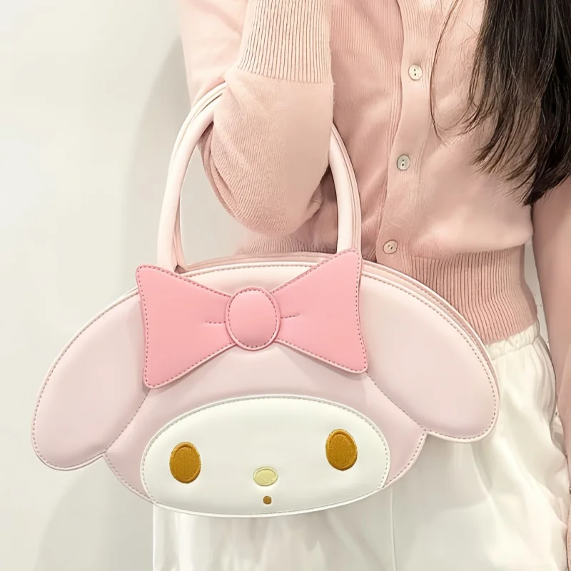 

Sanrio My Melody Pink Cute Cartoon Pu Leather Handbag Crossbody Shoulder Bag Large Capacity Storage For Daily Travel