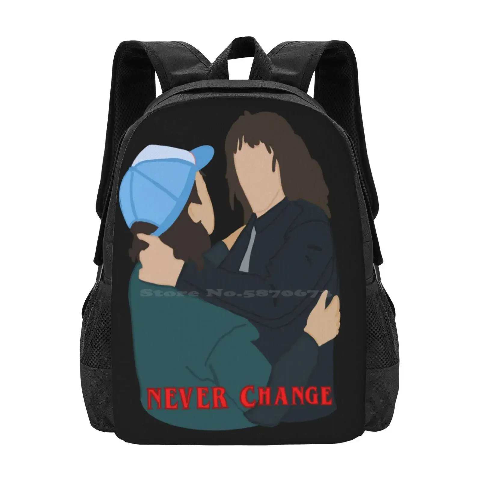 Never Change Eddie And Dustin School Bags For Teenage Girls Laptop Travel Bags Never Change Dustin Henderson Eddie Munson
