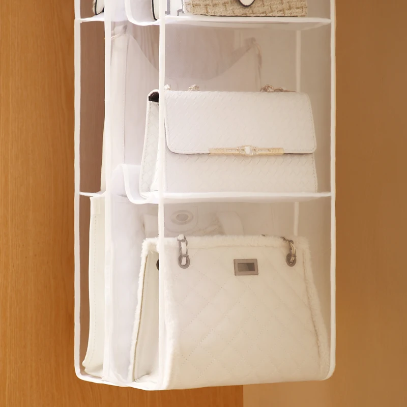 Handbag Storage Artifact Bag Dust-proof Cover Wardrobe Transparent Hanging Storage Shelf Household Room Dormitory Bag Organizer