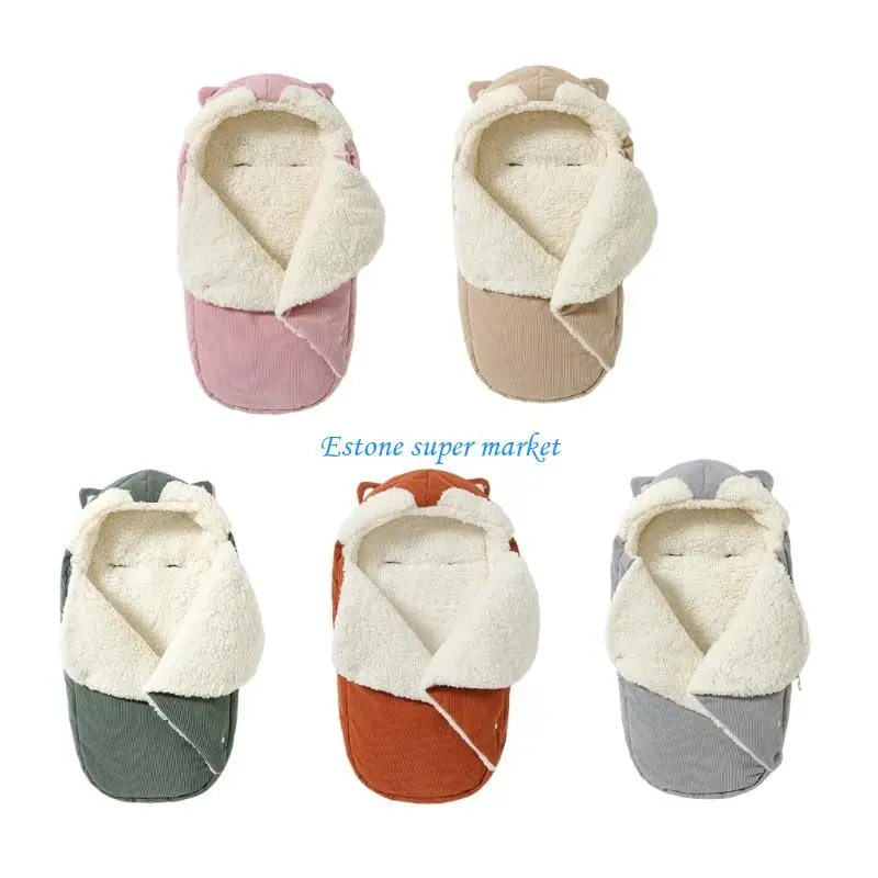 

090B Baby Cradle Sleeping Bag with Corduroy and Fleece for Winter Comfort 70x42cm