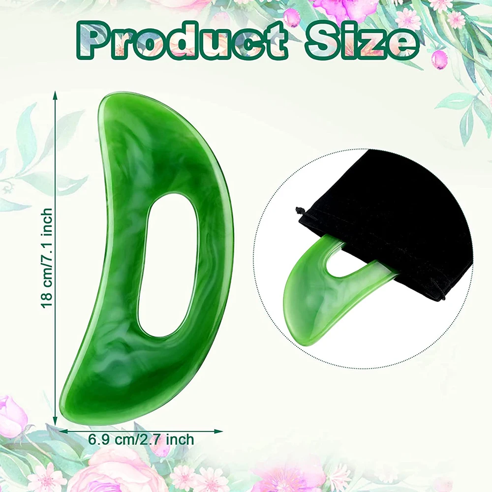 2PCS Natural Resin Gouache Scraper Resin Gua Sha Board Back Neck Body Acupuncture Scraping Therapy Gua Sha Massage Care Tools