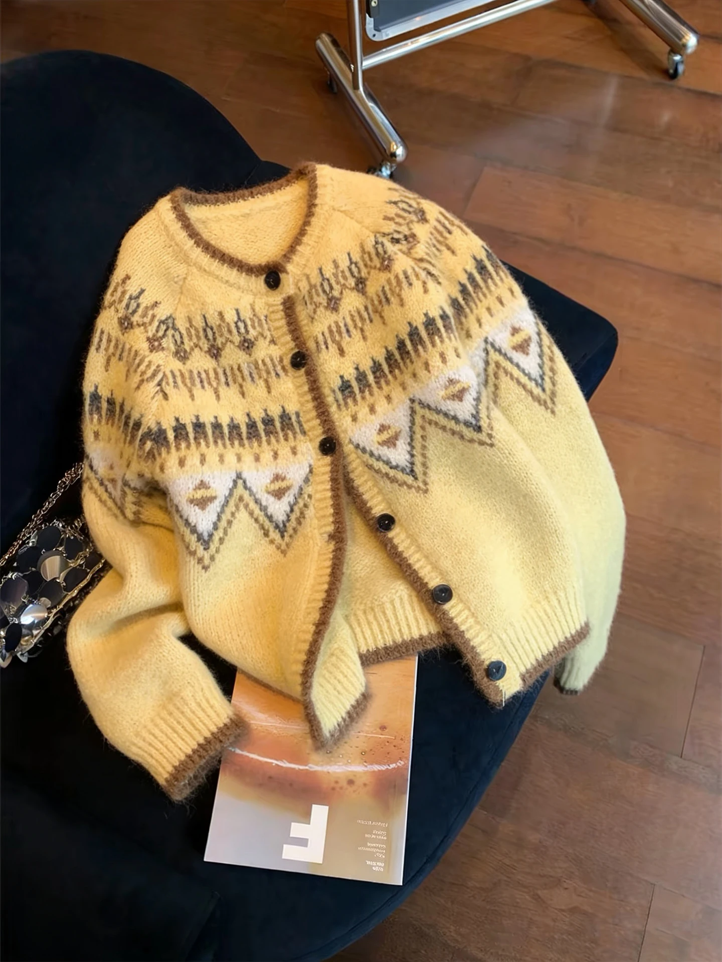 

Мягкий уютный вязаный свитер-кардиган с круглым вырезом для женщин, весна-осень, в стиле кэжуал, с цветовыми блоками, универсальный, теплый топ