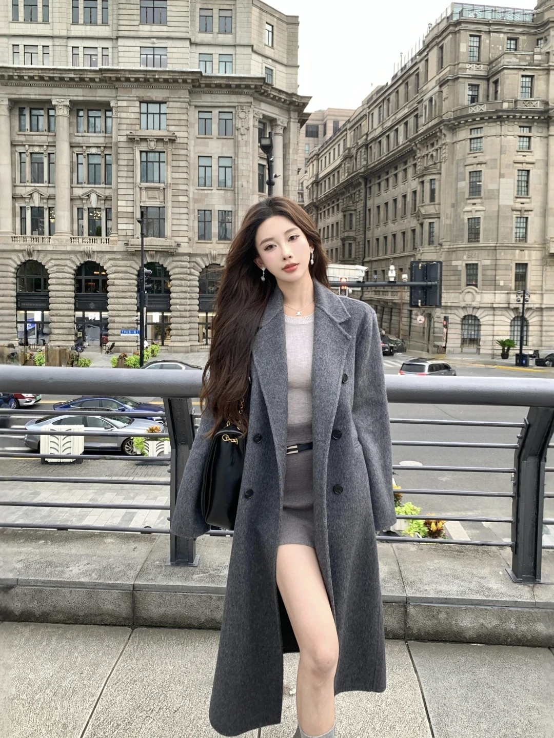 

Пальто из двустороннего твида Paris Lovers 00, женское, классическое, с отложным воротником, средней длины, шерстяное, новая корейская версия