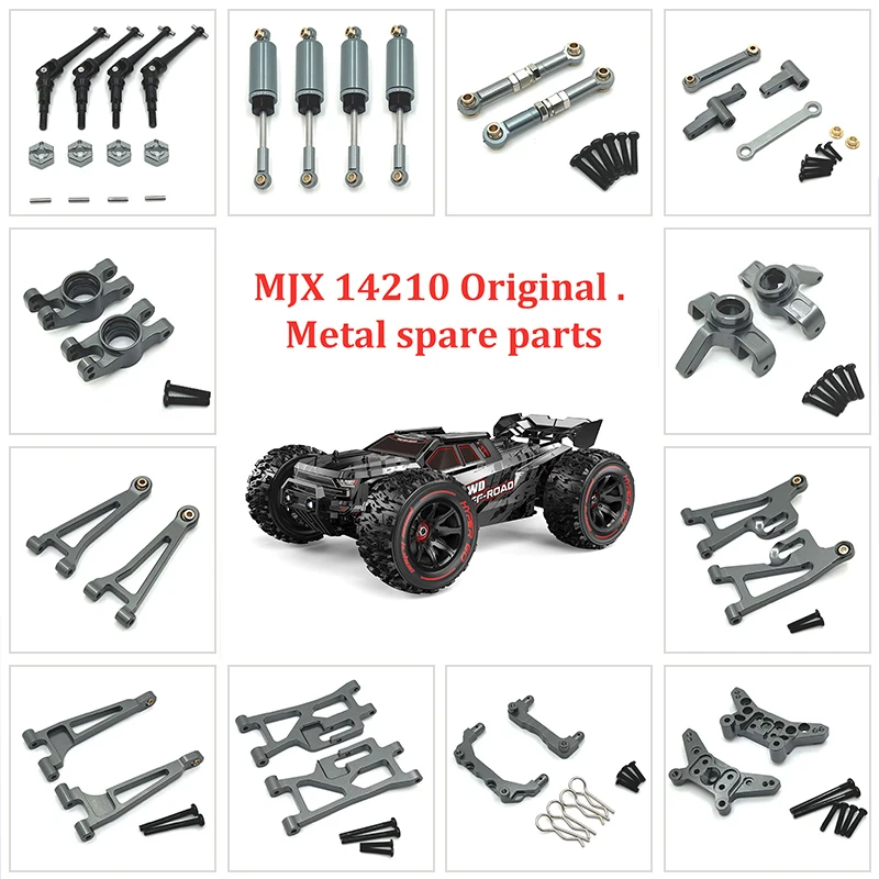 MJX Hyper Go 14210 14209 H14BM  RC Car Metal Steering Cup Upper Lower Swing Arm Set Shock Tower Bracket Body Post Upgrade  Parts