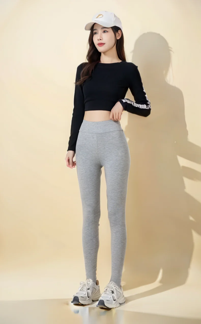 กางเกงเลกกิ้งกีฬาผู้หญิง กางเกงวอร์มแบบเรียบง่าย มีซิป สำหรับสาวๆ เนื้อผ้านุ่ม ยืดหยุ่น สไตล์ผู้หญิง ให้ความอบอุ่นในช่วงคริสต์มาส บุซับใน ย้อมสี ตัดเย็บอย่างดี