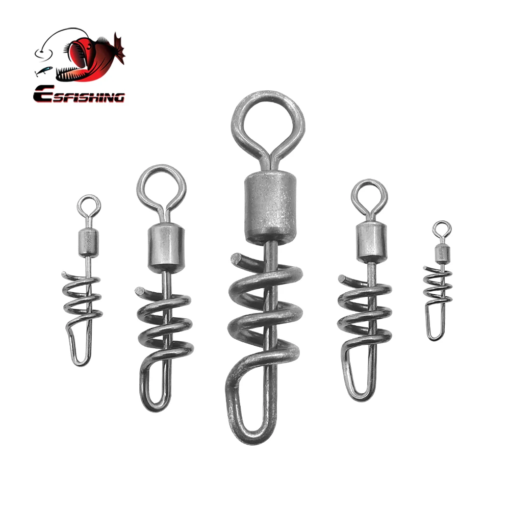 

ESFISHING 50PCS Rolling Swivel Coastlock Snap Ball Bearing Rolling Swivel Solid Ring Fishing Connector Fishing Hook