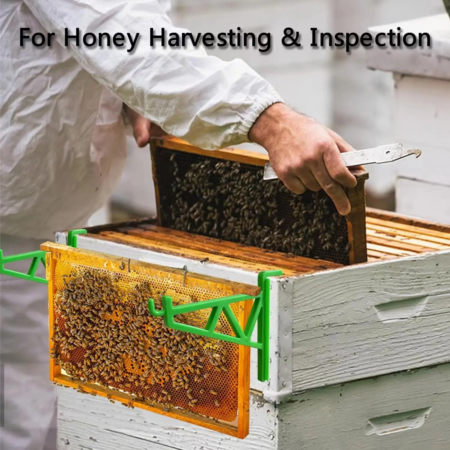 Lightweight Bee Rack Heavy Duty Plastic Beehive Frame Holder Beekeeping Grip Frame Perch Stand Support Rack for Beekeepers