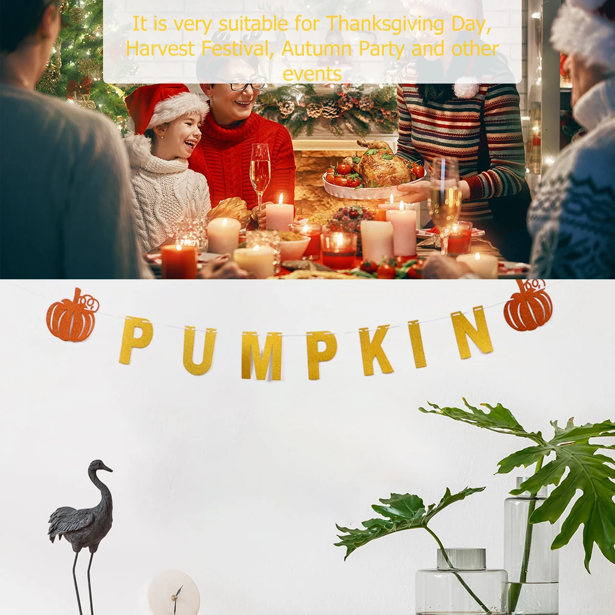 

Little Pumpkin Paper Banner Autumn Party Thanksgiving Decoration Decorations Thanksgiving Harvest Festival Fall Decor