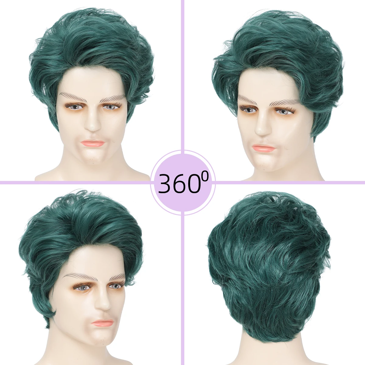 Мужской зеленый короткий чехол на голову на Хэллоуин для косплея, аниме-парик клоуна для выступления на сцене, парик из синтетического волокна