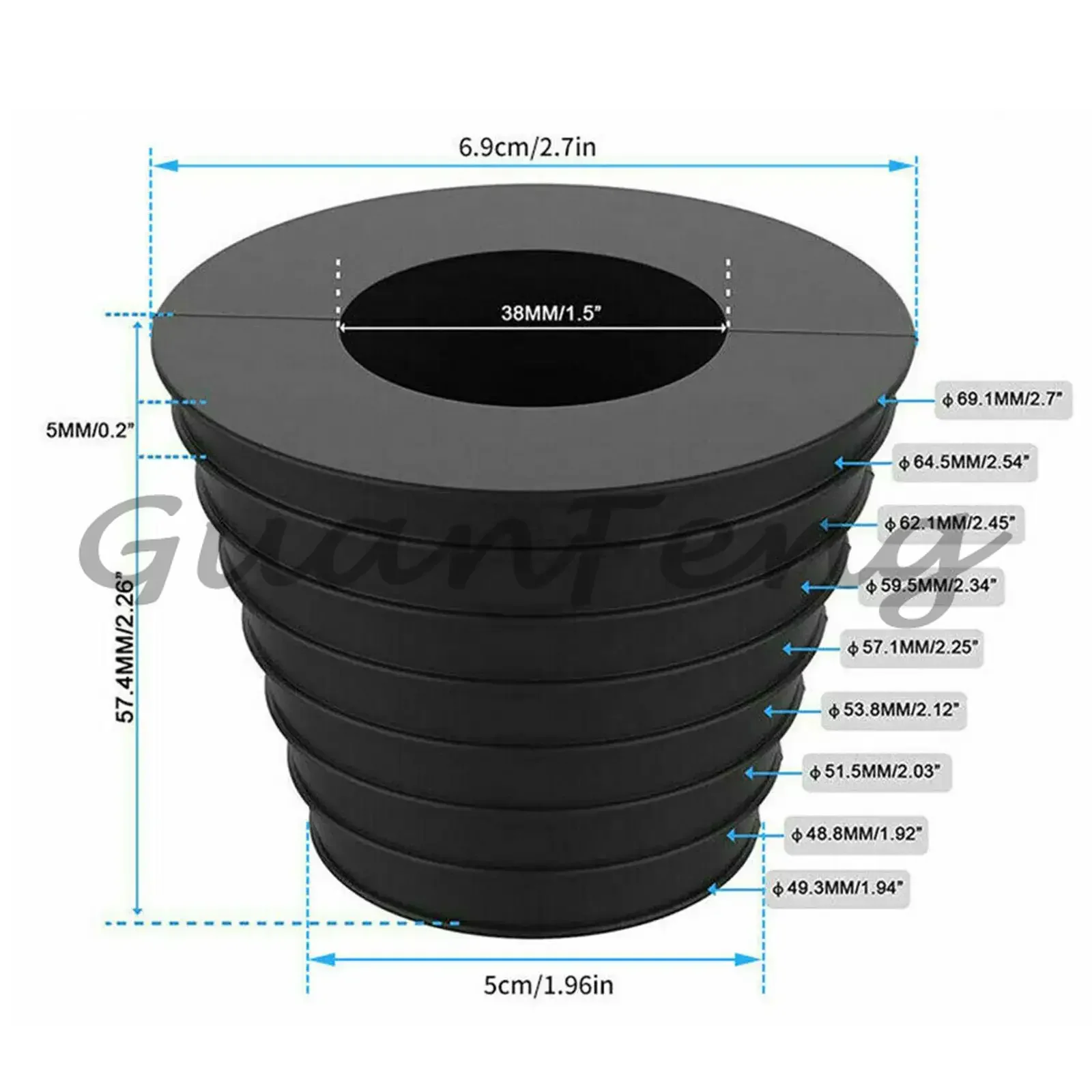 Rubber Cone Umbrella Wedge Shim, Patio Parasol Pole Stabilizer Plug, Fits Outdoor Sun Umbrella Weighted Base for Beach Garden
