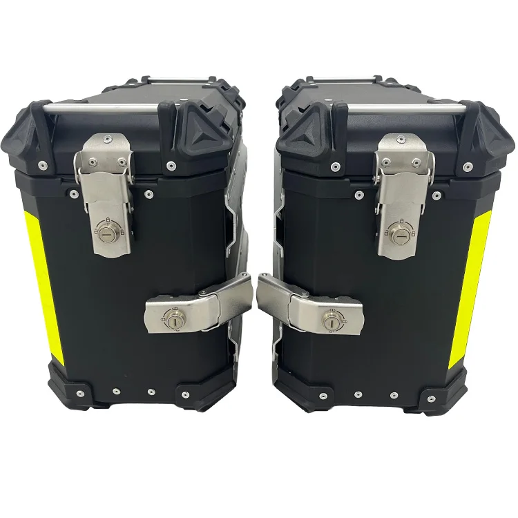 Hot Sale 38L+38L Aluminum Alloy Travel Storage Trunk Universal Left Right Hide Exhaust Box Anti-Fall Motorcycles Tail Boxes