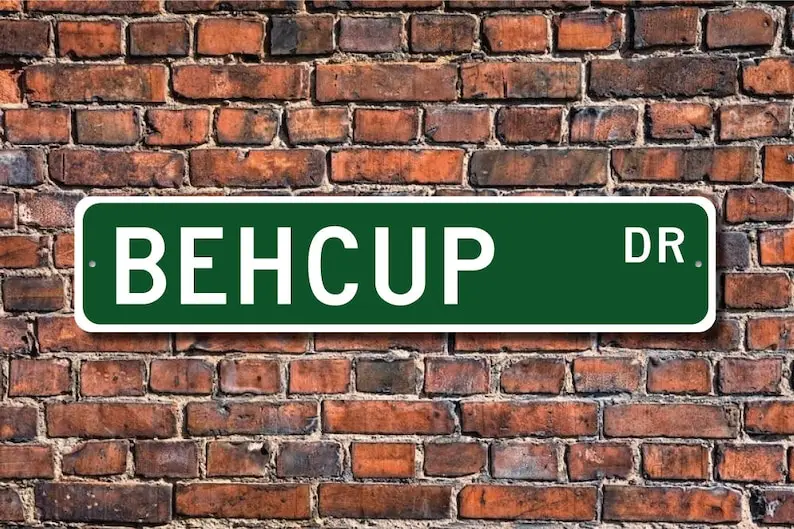 Behcup, Behcup Gift, Behcup Sign, putting balls through goal, similar to golf, Behcup player, Custom Street Sign, Quality Metal