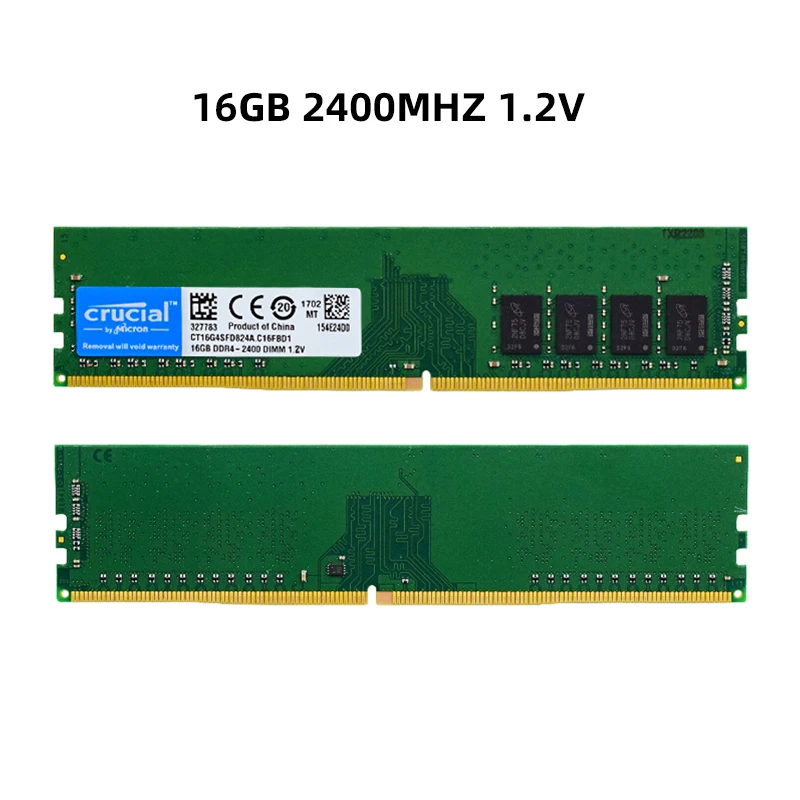 Imagem -02 - Memória Crucial do Desktop Ddr4 16gb 32gb 64gb 2400hmz 2666hmz Pc419200 21300 288 Pin 1.2v