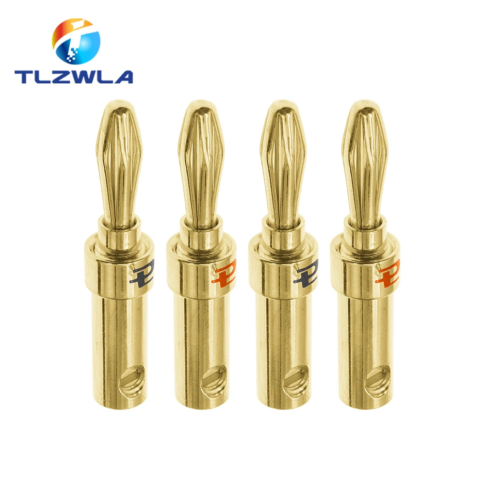 2PCS 24K Gold-plated Copper Banana Speaker Plug Connector Adapter Audio Banana Connectors for Speaker Wire Amplifiers