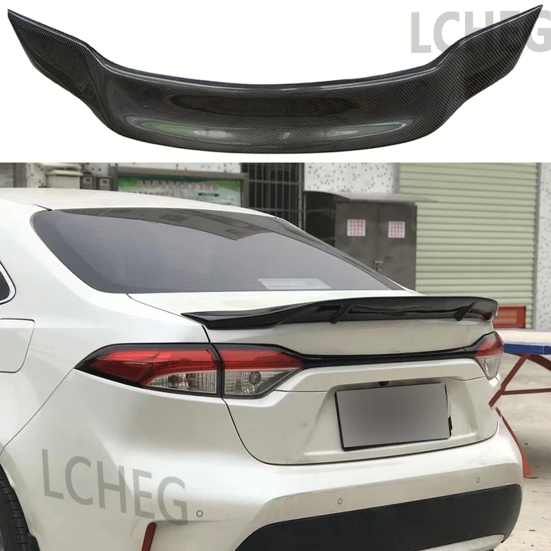 For Toyota GR Corolla Forged Real Carbon Fiber Gloss Black Rear Wing Trunk Lip Tail Spoiler R Style 2019 2020 2021 2022 2023