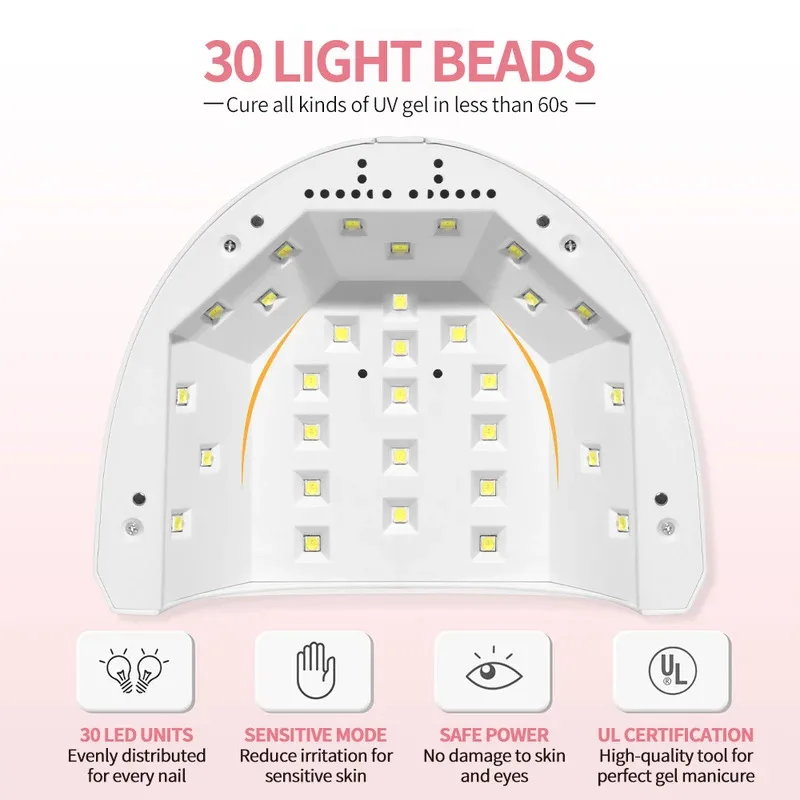 Secador de unhas gel polonês lâmpada de secagem 30led lâmpada de cura do prego arte fototerapia máquina ferramentas equipamentos do salão de beleza