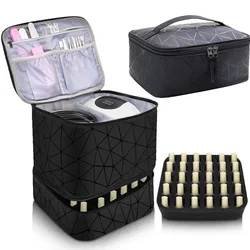 1/2 Layers Essential Oil Bag Portable Nail Polish Storage Bag Makeup Cases Organizer Cosmetic Handbag with Handle for Travel