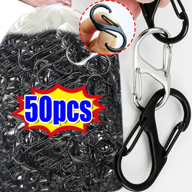 1/50 قطعة صغيرة S حلقة تسلق المفاتيح المفاجئة هوك مشبك الربيع Paracord الحبل معلقة مكافحة سرقة مفتاح سلسلة كيرينغ اكسسوارات #3