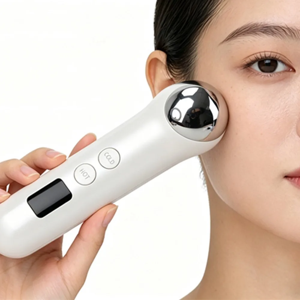 Cold-Heat Double-Effect Ion Beauty Instrument Three-Grade Temperature Sense Introduction Ice Compress Pores Facial Massage Instr