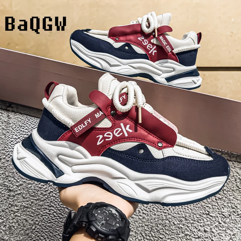 

Ретро-кроссовки с цветовыми блоками для мужчин и женщин, модные повседневные прогулочные туфли с замшевым верхом и платформенной подошвой, удобные для ежедневной носки