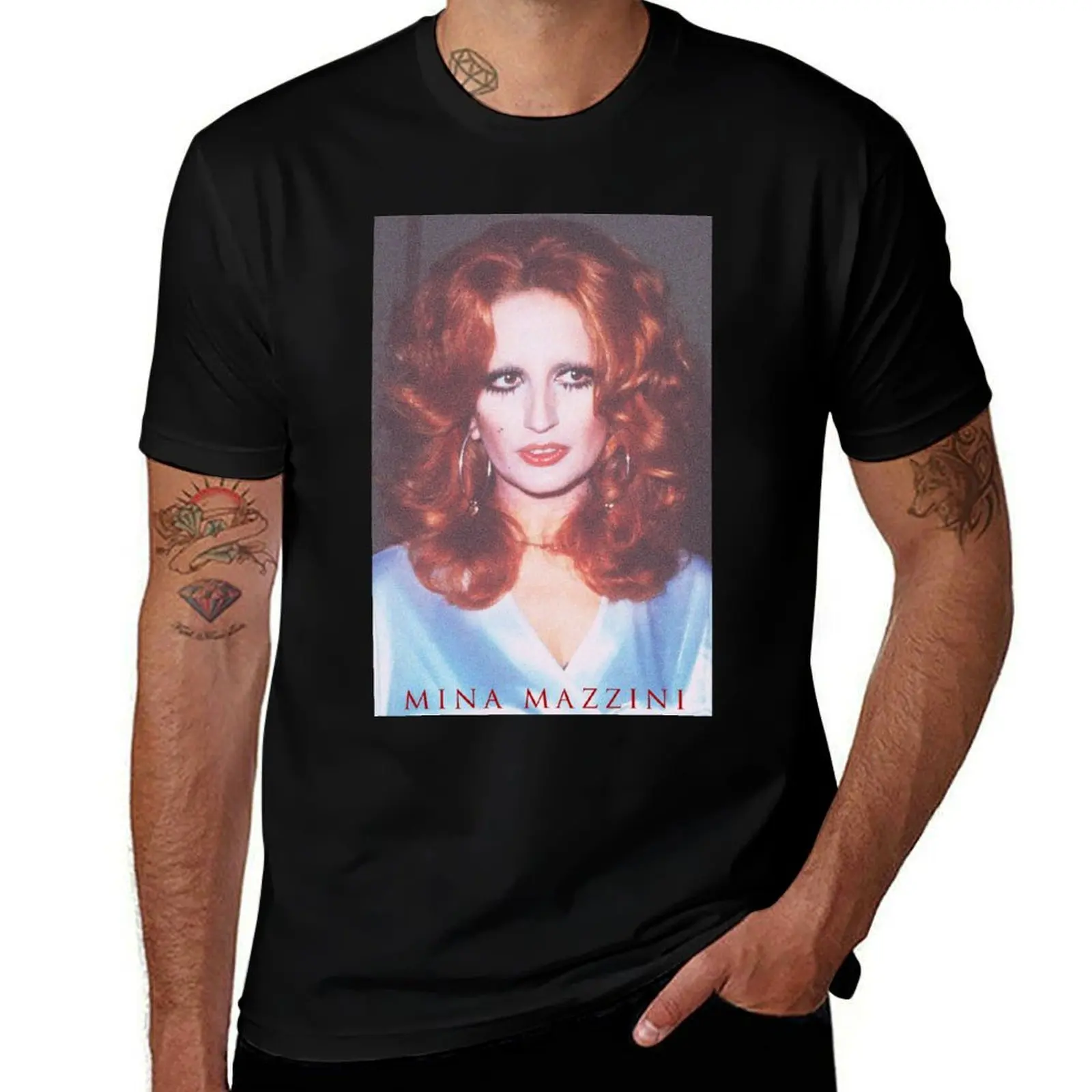 Mina Mazzini T-Shirt Classic Print Short Sleeve Shirt