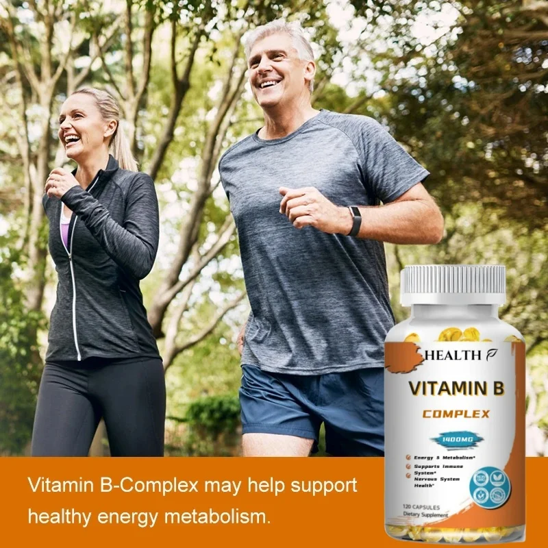 Vitamins B Including B12, B1, B2, B3, B5, B6, B7, B9, Folic Acid - Vitamin B Supplement Support Healthy Energy Metabolism