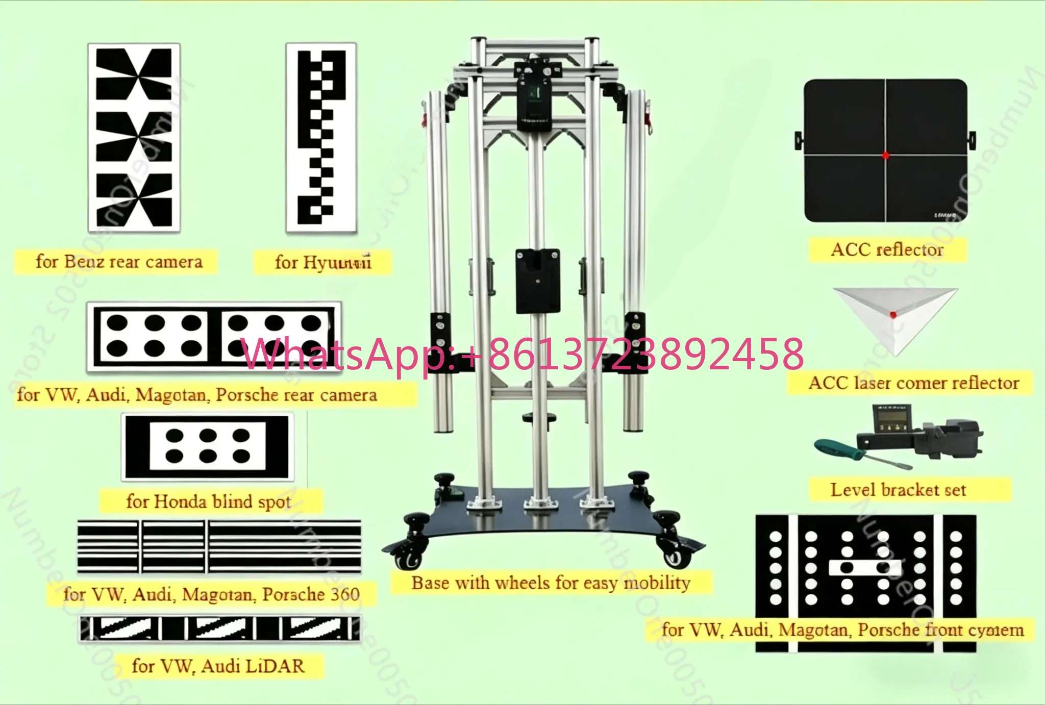 Foldable ADAS Calibration Complete Kit ACC MMWave Radar, Front Rear Camera, 360 Surround View Calibration for Toyota, Honda, VW,