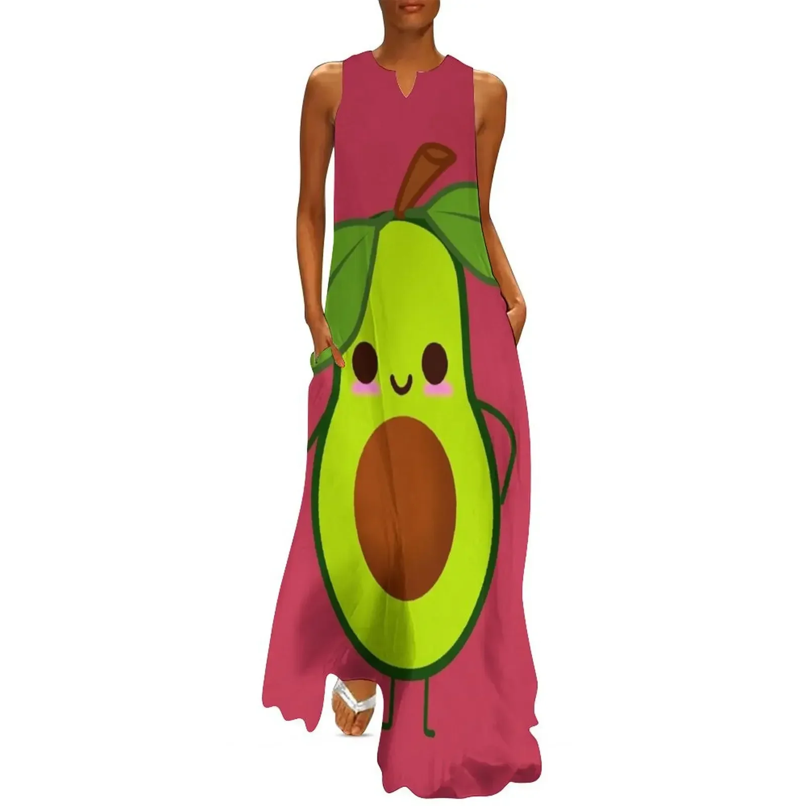 

Kawaii Avocado Cartoon Long Dress women's summer clothing 2025 summer women's suit women's summer dresses 2025 Dress