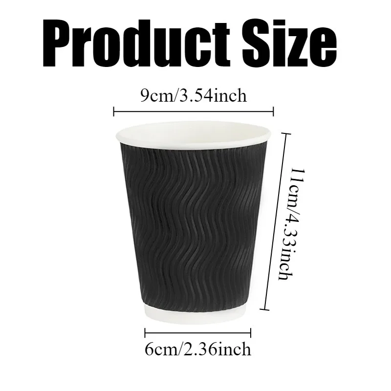 25/50PCS Disposable Corrugated Paper Cups Double-layered Coffee Hot Tea Milk Beverage Paper Cups Party Drinking Accessorie