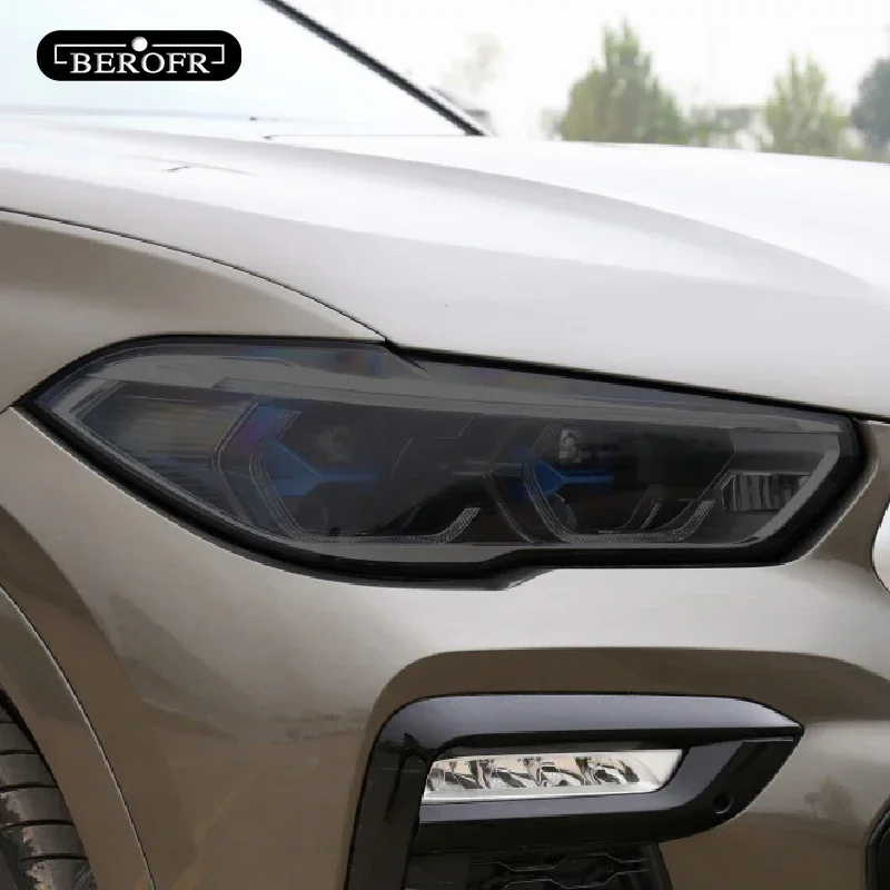 لسيارات BMW X6 G06 2020-on مصباح السيارة الأمامي تينت الدخان الأسود طبقة رقيقة واقية الفينيل حماية شفافة ملصق من البولي يوريثان الملحقات