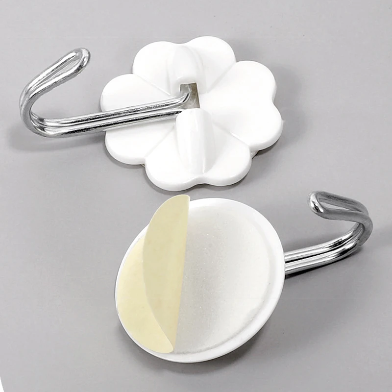 Plastic adhesive hook, white small square round plum U-shaped adhesive hook, without punching holes, door back key, wall hook