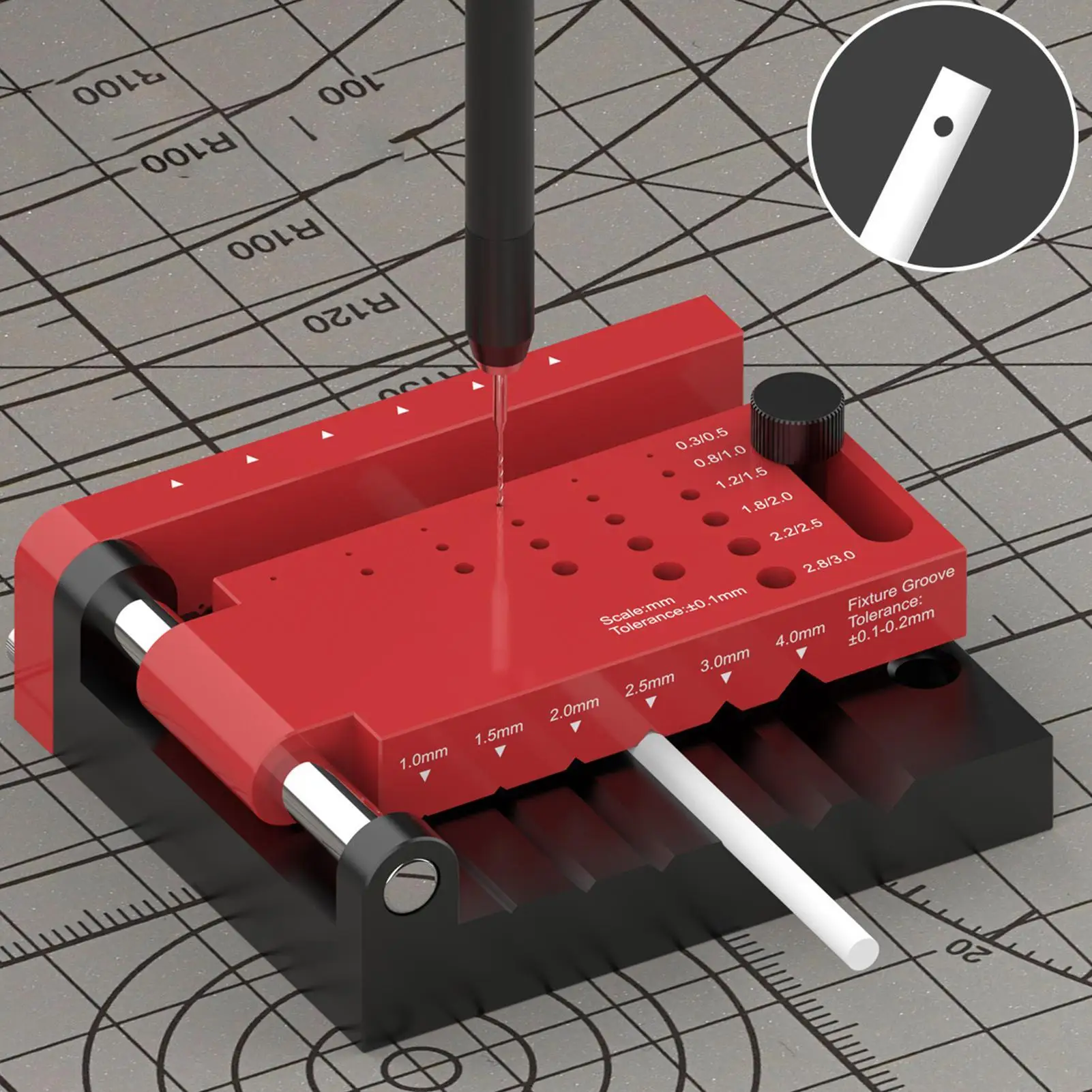 

Drill Jig Woodworking Guide Hole Locator Jig Round Rod Center Locator For Cabinet Woodworking Drawer Bench Positioning Punching