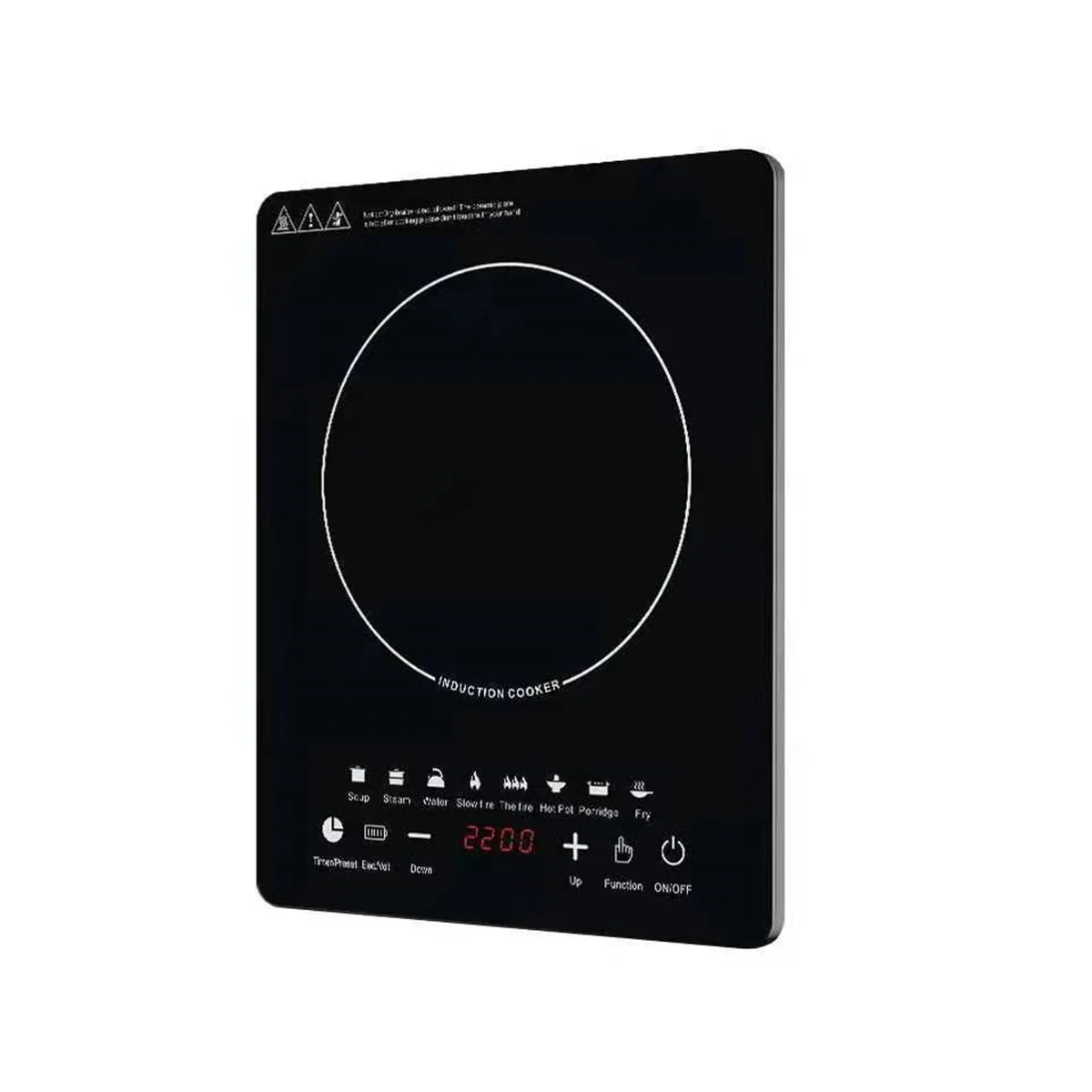 الموقد التعريفي المحمول 8 درجة الحرارة اللمس الموقد طباخ كونترتوب الموقد التعريفي لوحة منخفضة الضوضاء 2200 واط الاستشعار الاتحاد الأوروبي التوصيل