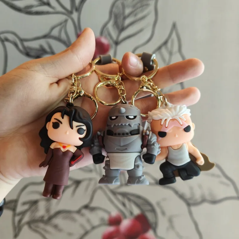 Fullmetal Alchemist Figures Key Chains Anime Edward Elric Keychain Pendant Backpack Jewelry Alphonse Elric Bags Key Accessories