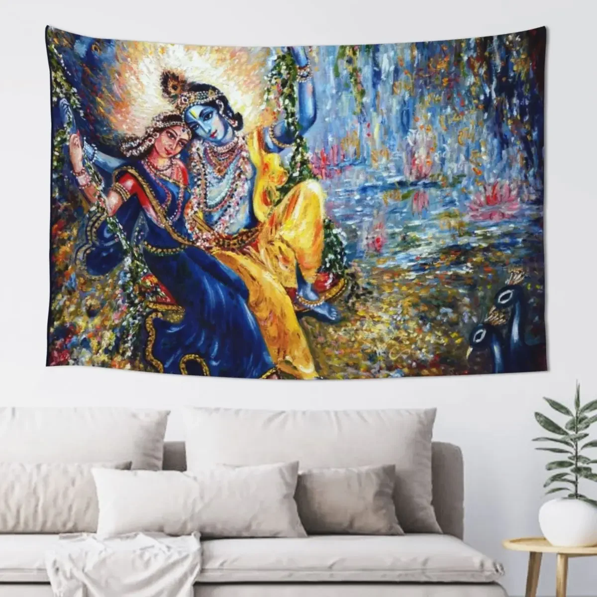 

Krishna Leela Tapestry Outdoor Decoration Room Decor Aesthetic Home Decor Accessories Cute Decor Tapestry