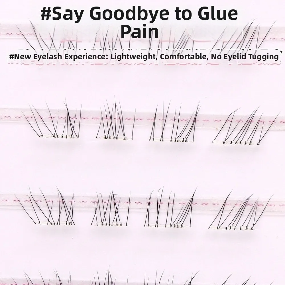 Black Self Adhesive Lower False Eyelashes 5-7MM Gentle DIY Lashes Extension Eye Makeup No Glue Needed Lower Fake Eyelashes Party