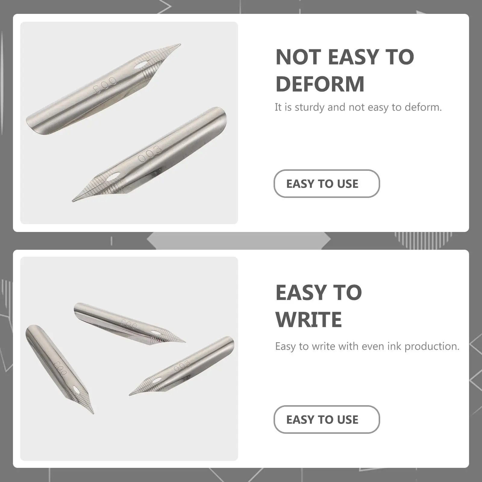 20 Pcs Stainless Steel Pen Nibs Calligraphy Accessories Writing Tools Lettering Practice Universal For Pens Signature Pen