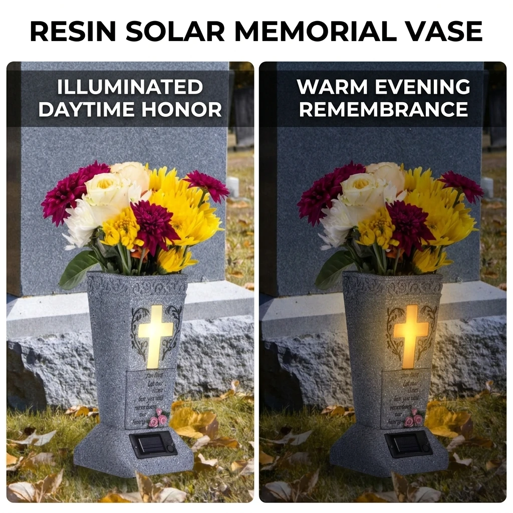 1pc Grave Marker Cross Resin Pet Memorial Tombstone Vintage Halloween Garden Decoration Weather-Resistant Outdoor Ornament